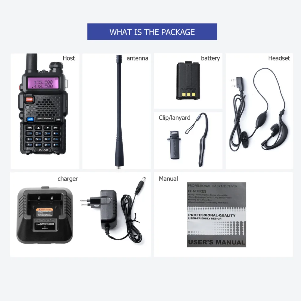 Baofeng UV 5R рация Мини CB радиостанция Двухдиапазонная UHF VHF портативная Ham