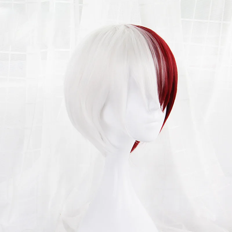 Мой герой Boku no Hiro Akademia шото Тодороки Shouto белый и красный косплей парик +