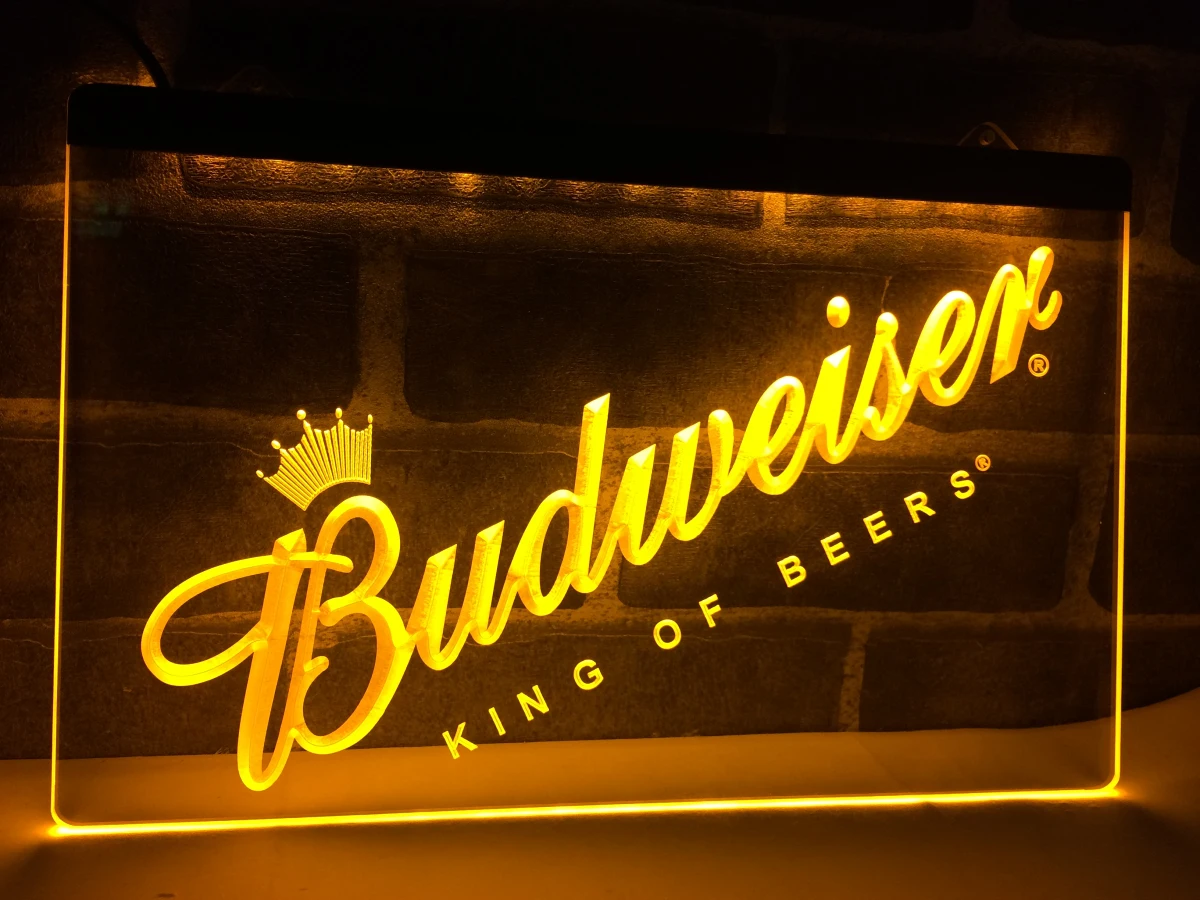 LA002-пиво budweiser Bar Pub Club светодиодный неоновый свет Знак Домашний Декор ремесла