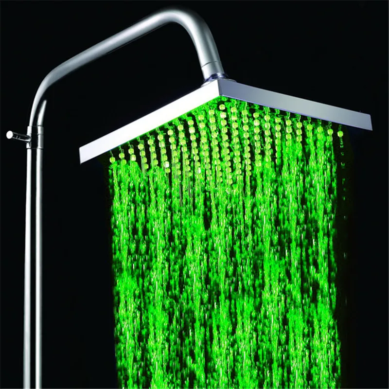 

200mm ABS Promotion Chrome 8" Square Rain Shower Head LED Color Changing Top Over Head Sprayer