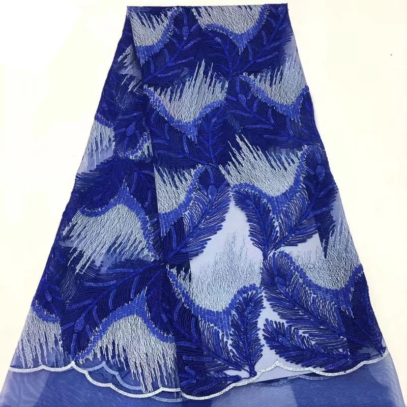 

(5yards/pc) high quality African tulle lace fashion embroidered French net lace fabric with sequins for party dress FLC865