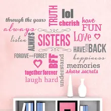 Nice Color Saying Sisters Love Wall Decals Wall Stickers Nice Color Saying Sisters Love Wall Decals Wall Stickers