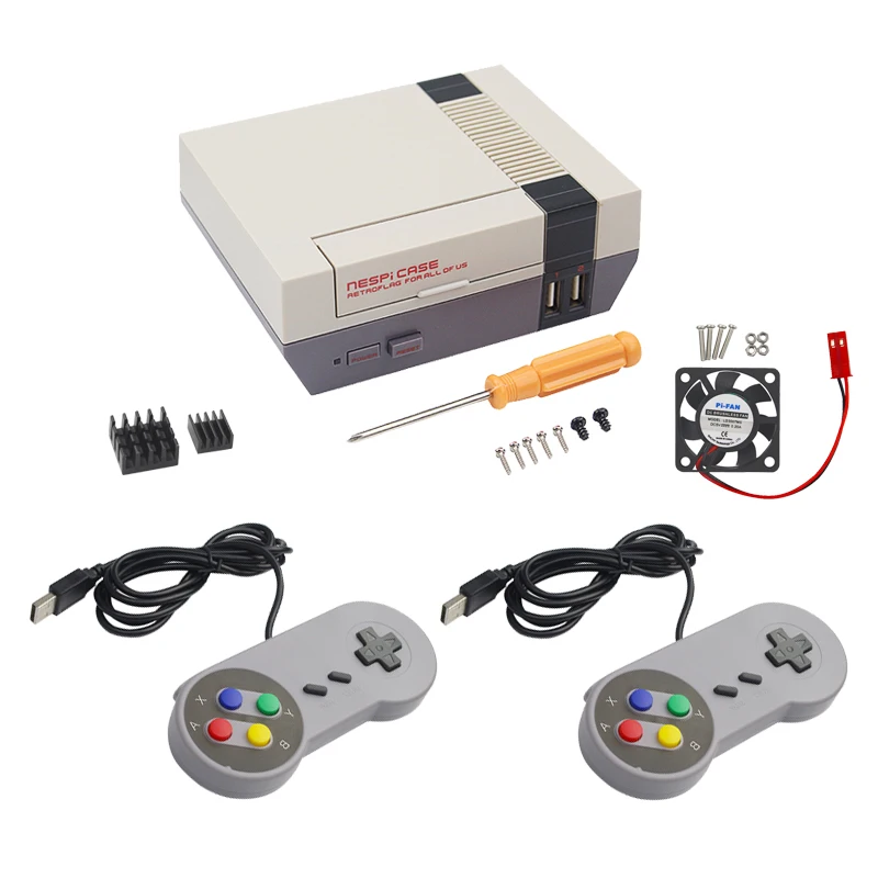 

Raspberry Pi 3 Model B+ Case Retroflag NESPi Case Box + Fan + Heat Sink + SD Card + Power Supply + Game Controller Pad +HDMI