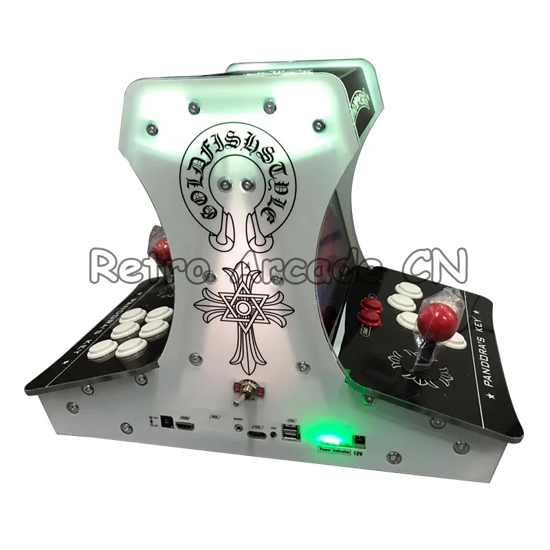 2 игроков борьба бартоп Аркада мини аркадная машина 10,1 дюймов двойной экран Встроенный 3D Pandora Key 7 PCB 2177 в 1 Plug and play
