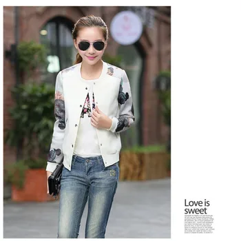 

2017 Girls Jacket Fashion Tops Flower Print Girl Casual Baseball Sweatshirt Button Thin Long Sleeves Coat Jackets W2