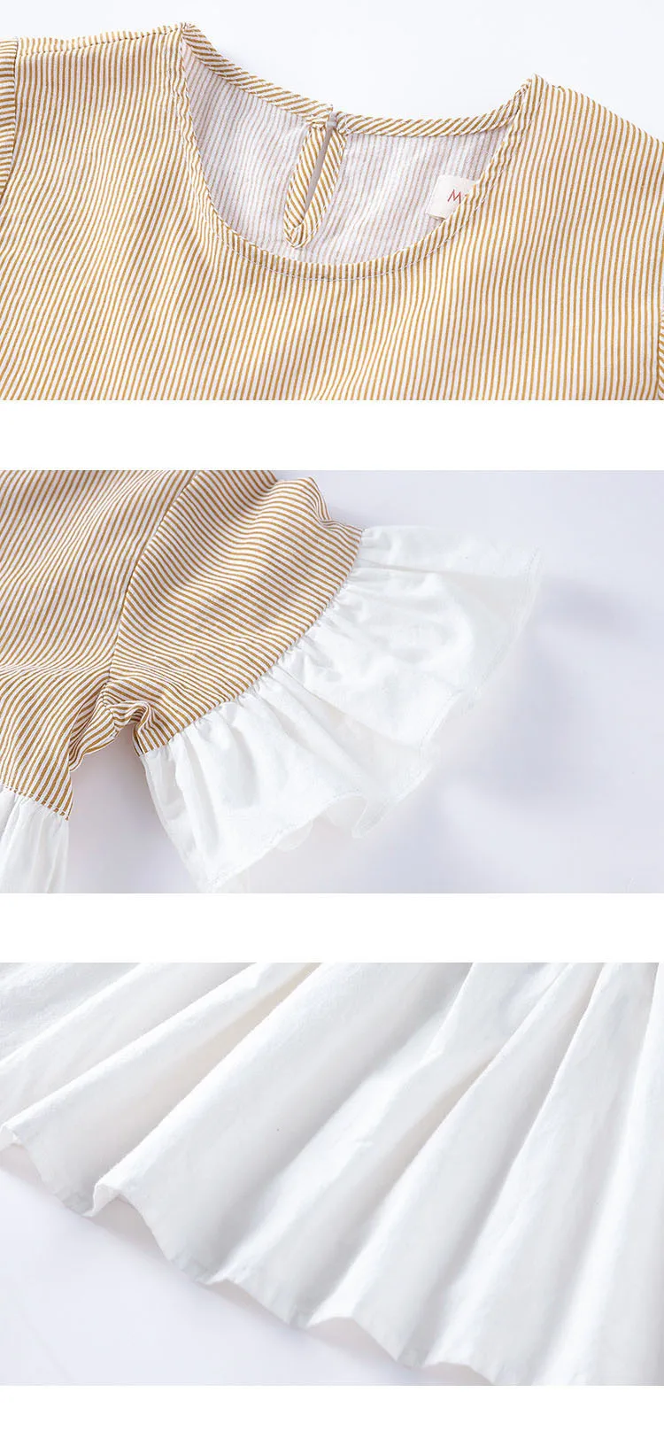 100% Cotton Teen Girls Summer Dress T Shirt Children 2019 Flared Sleeve Patchwork Little Kids Dresses A Line Striped Clothing  3 4 5 6 7 8 9 10 11 12 13 14 15 years baby toddler dress for grils (1).jpg