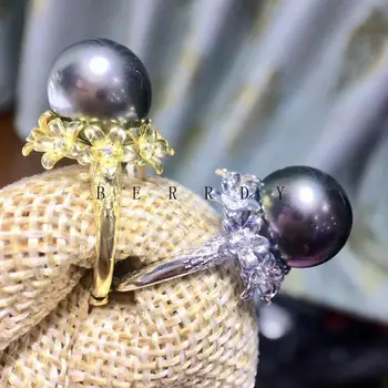 

NEW ARRIVAL 925 Sterling Silver Adjustable Ring Settings Base Findings Mountings Parts for Oyster Pearl Corals Jade Beads Stones