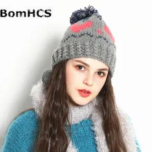 BomHCS модные жаккардовые переплетения ручной работы бини зимняя теплая толстые вязанные шапки кепки