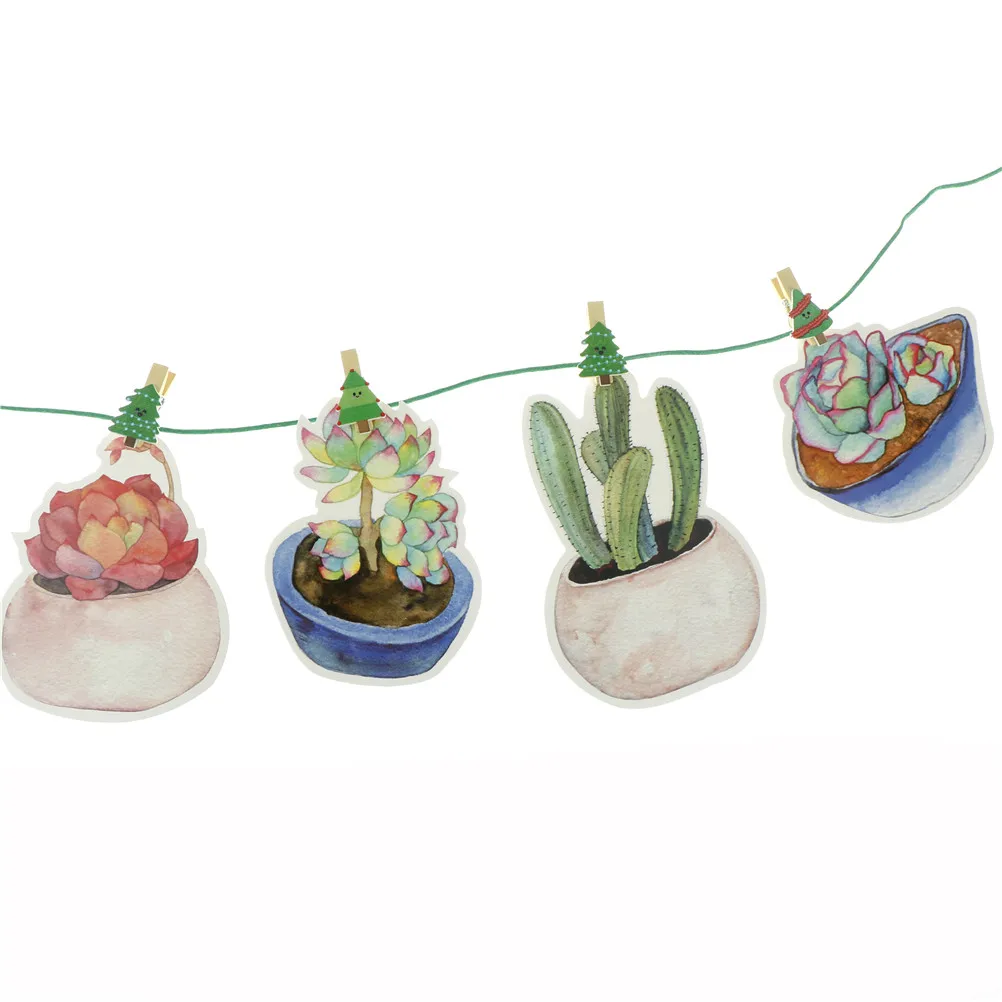 

10pcs/lot Kawaii Christmas Tree Wooden Clip Photo Paper Clothespin Craft Clips Clip With Hemp Rope Party Decoration