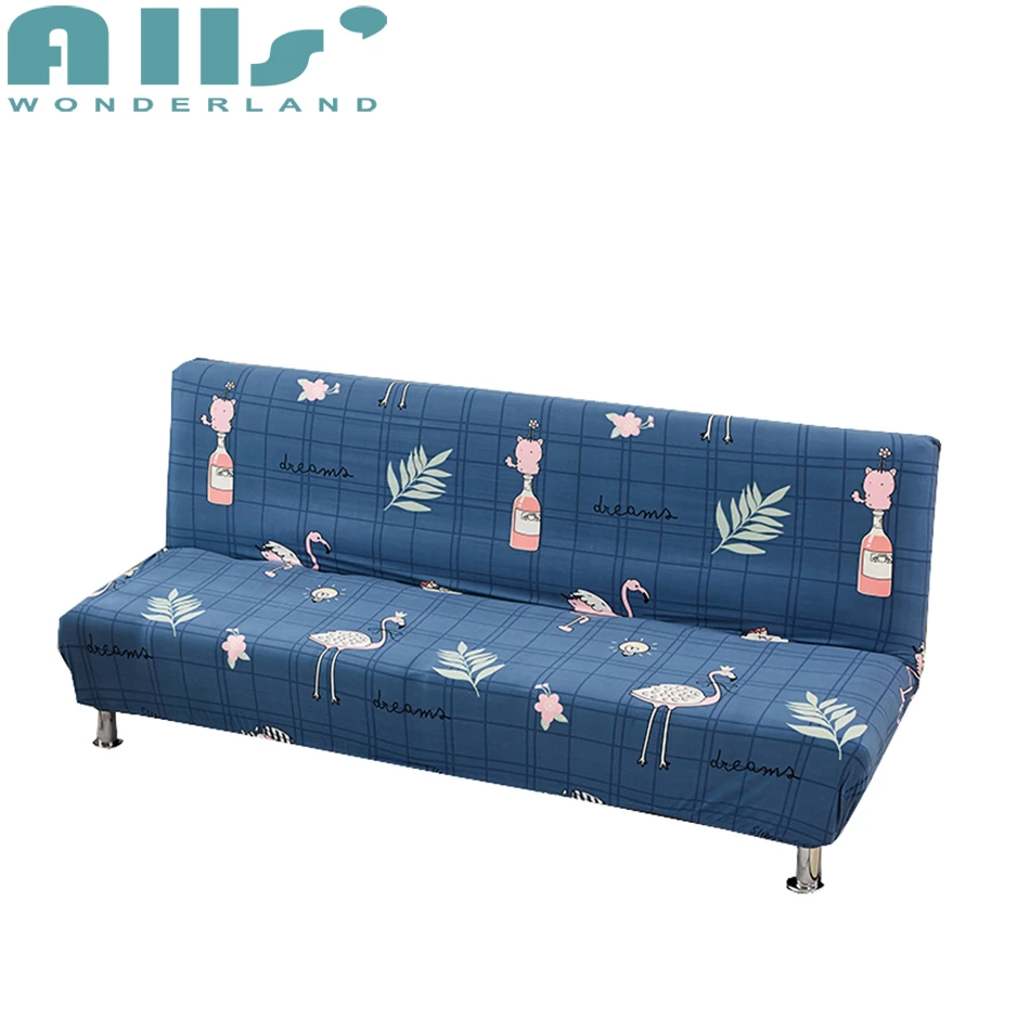 Blue cartoon sofa bed covers for living room armless couch sofa covers stretch slipcovers for sofa polyester flamingo covers