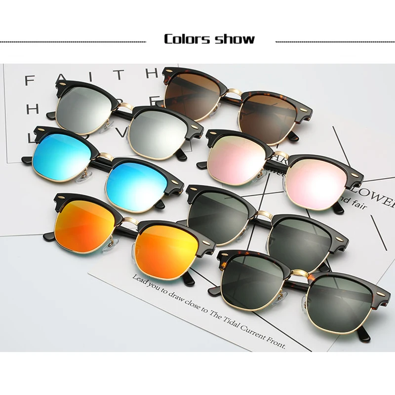 Top quality Real Glass lens Acetate frame men women Sunglasses 3016 Luxury  Brand Design driving sun glasses Goggles Female