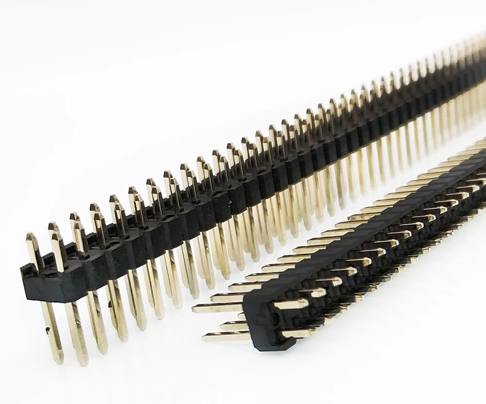 

5PCS 2.54mm Pin Header, 0.1" Breakaway PCB Male Pin, 2x40Pin 80 Pin Double Row Male Pin Header Strip Straight,Gold Plated