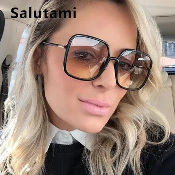 

Oversize Single Bridge Square Sunglasses For Women 2019 Luxury Brand Sun Glasses Female Ins Hot Vintage Retro Men Black Shades