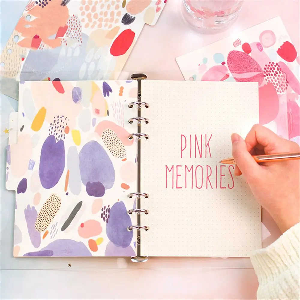 

5pcs/set Pink Memory Series Notebook Dividers Separator Pages Kawaii Stationery Notebook Binder Bookmark School Office Supplies