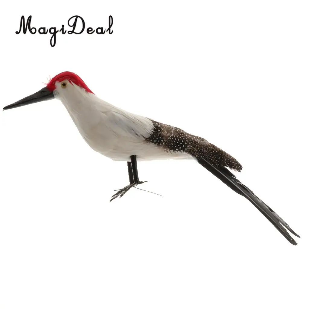 Realistic Artificial Animal Feather Garden Figure Woodpecker Bird Model Home Park Garden Tree Ornament Decor