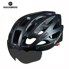 ROCKBROS Bicycle EPS Helmet with Lenses Integrally-molded 28 Air Vents Cycling MTB Road Bike Equipment Helmet Casco Clismo