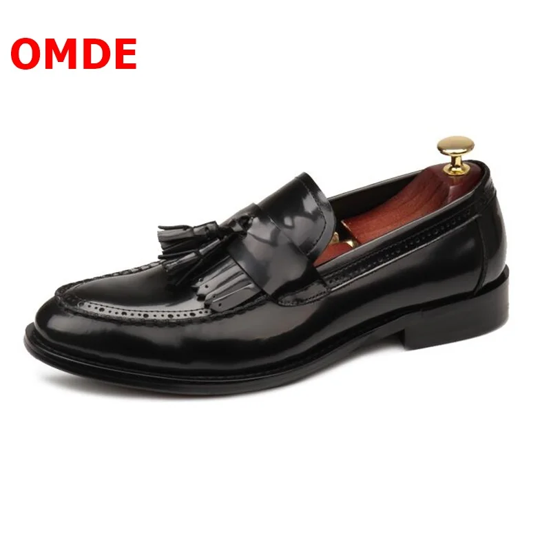 Туфли OMDE мужские из лакированной кожи деловой стиль повседневные заостренный