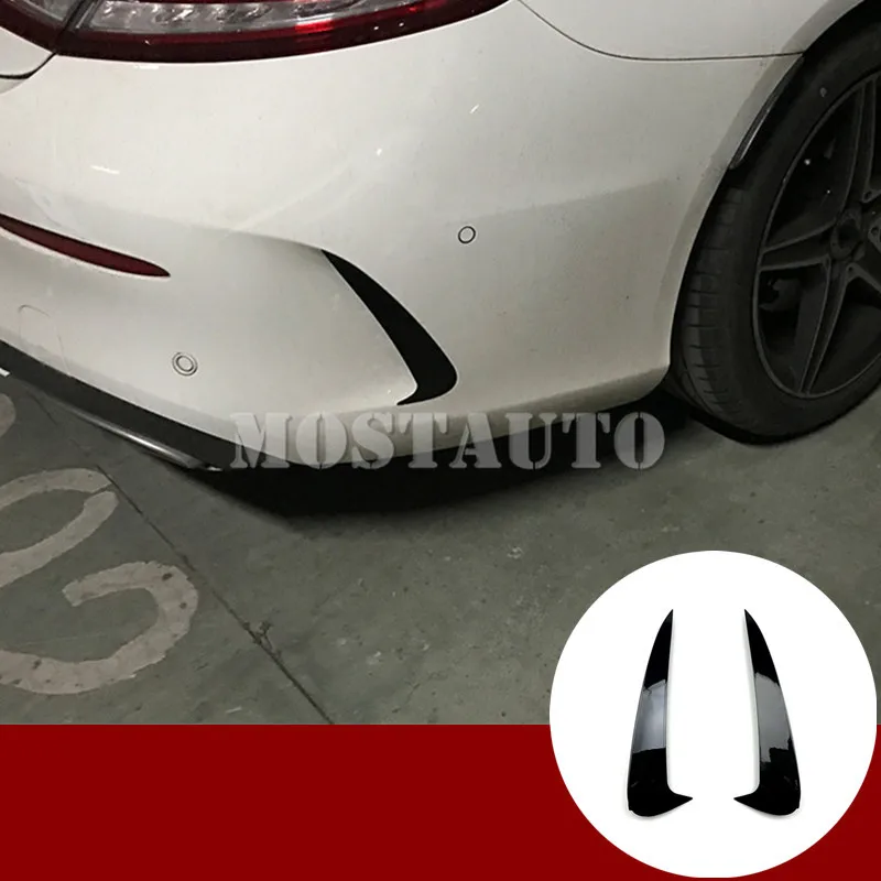 

For Benz C Class Coupe C205 Black Rear Bumper Spoiler Air Vent Trim Cover 2015-2019 2pcs