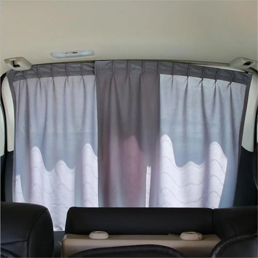 2X заднее окно автомобиля солнцезащитный тент для автомобиля Стайлинг автомобильные шторы УФ Зонт с рисунком с обратной стороны авто заднее окно солнцезащитный чехол - Цвет: Gray