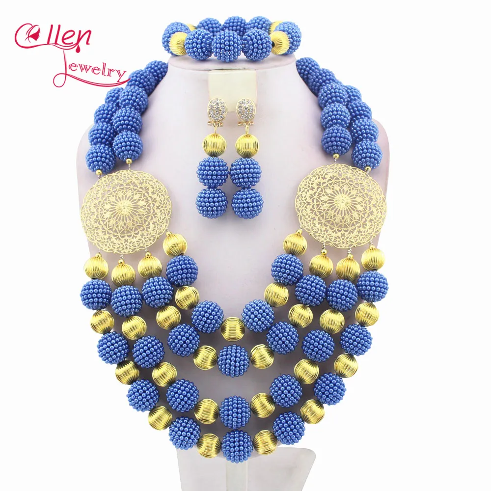 

Charming Nigerian Wedding African Beads Bridal Jewelry Set Purple Crystal Beads Jewelry Set Free Shipping W11205