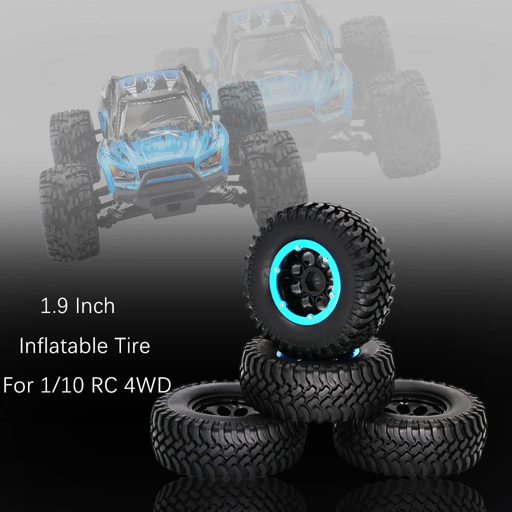 

4PCS Air Filled Inflatable Tire Wheel 1.9 Inch For 1/10 RC Crawler SCX10 TRX4 Accessories Toys for Children