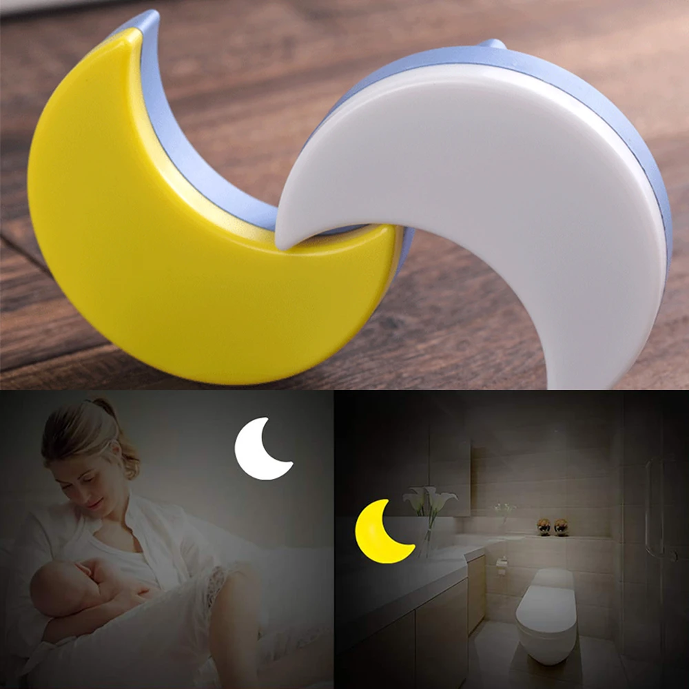Eu Plug Lune Led Veilleuse Auto Eclairage Capteur Controle Mur Led Veilleuses Enfant Bebe Chambre Chevet Lune Lampe Ampoule Aliexpress Lampes Et Eclairages