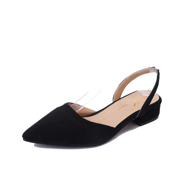 

2018 autumn new pointed thick with sandals suede low heel casual shoes wholesale explosion student sandals