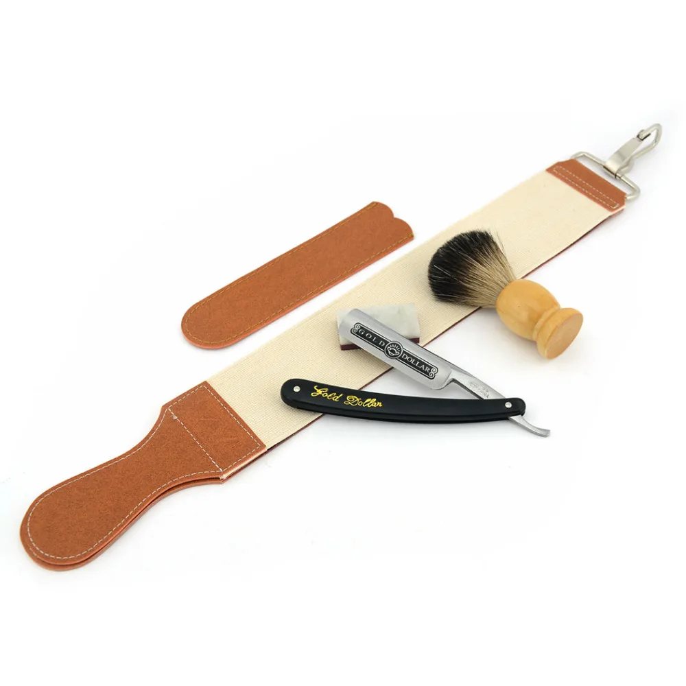 Classic Shaving Set Men Gold Dollar 66 Straight Razor Folding Cut