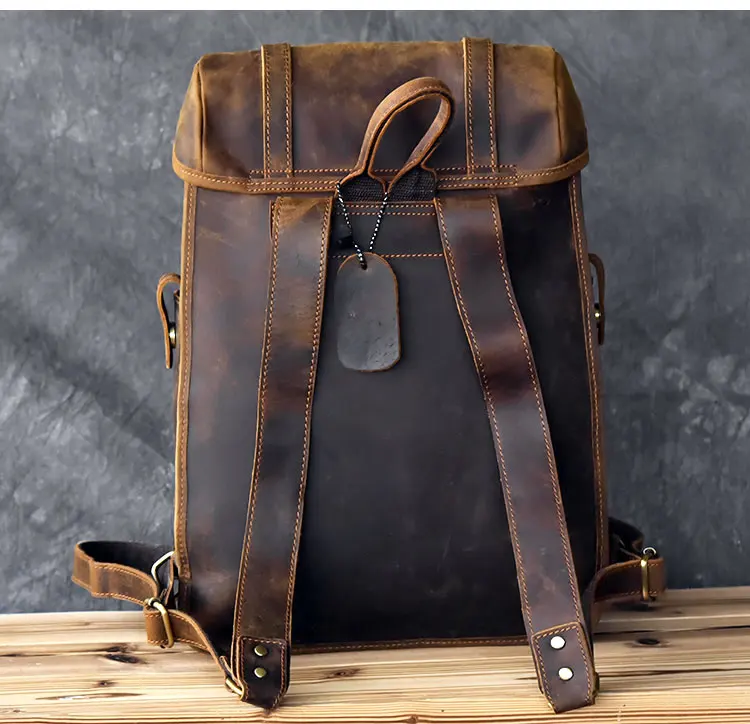 brown leather backpack mens