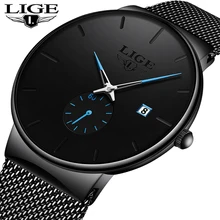 LIGE мужские часы Reloj Hombre мужские часы Топ бренд класса люкс кварцевые часы с большим циферблатом спортивные водонепроницаемые мужские часы Saat+ коробка