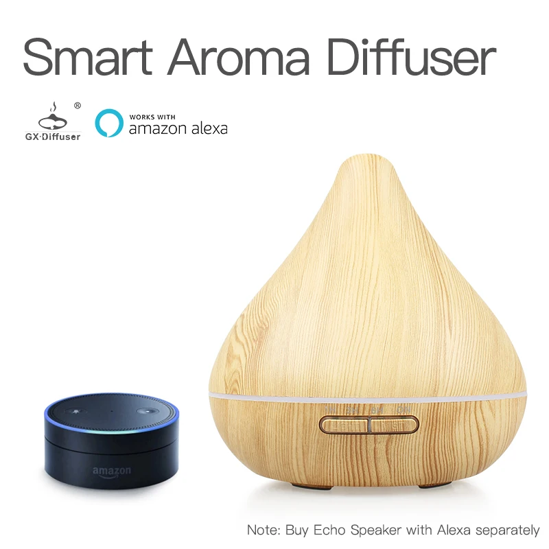 

GX.Diffuser LED Lamp 300ML Smart WiFi Aromatherapy Diffuser Air Humidifier Voice Control Essential Oil Aroma Diffuser For Home