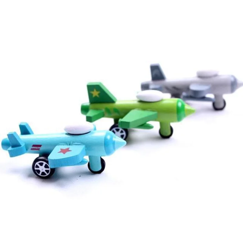12 шт набор деревянный цветной минисамолет серия ветра Игрушечная модель самолета Детские когнитивные игрушки