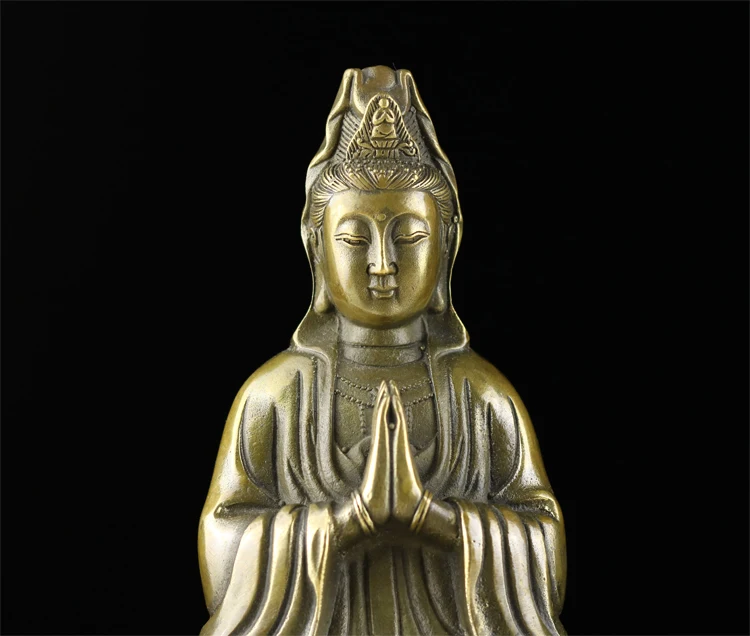 Гуаньинь медь Авалокитешвара под старину сделать старый kwan-Инь рисунок благословение мир и безопасности статуя Будды