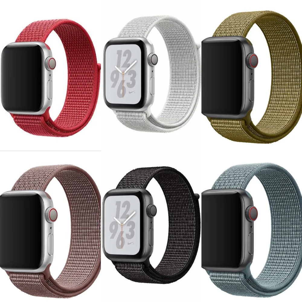 

New Arrival Nylon Sport Loop Replacment Band for Apple Watch Series 1/2/3/4 38mm 42mm 40mm 44mm Woven Strap