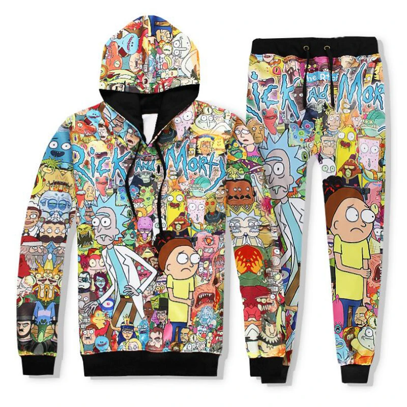 

Men Women Hoodies Sweatshirt Rick and Morty Costume Print Fashion Hoodie Casual Pullover Women Jacket
