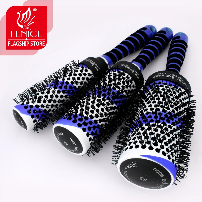 roll round comb professional salon styling hairdressing comb hairbrush For curly hair Anti static 2