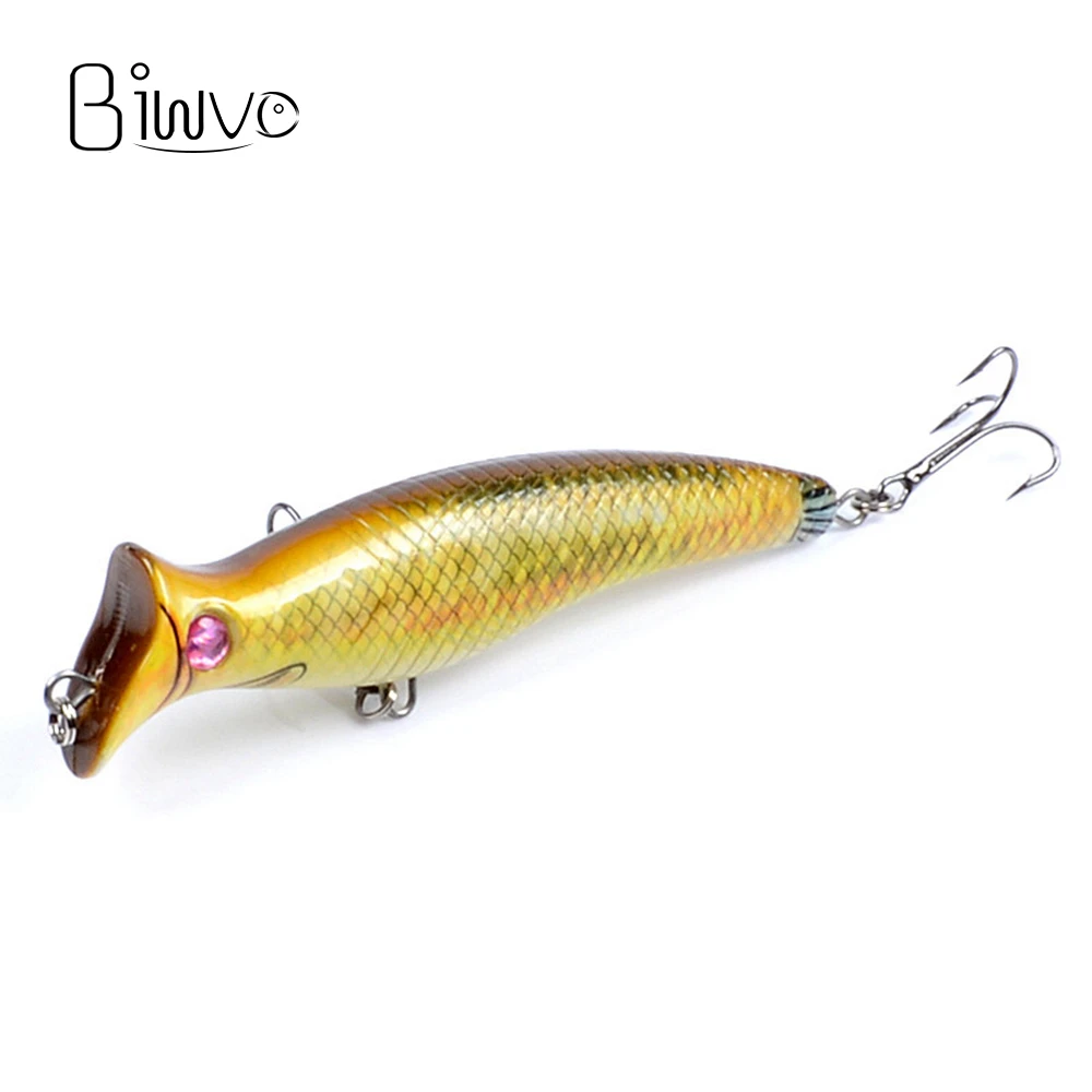 Biwvo Popper 12cm 20g Wobbler For Trolling Fishing Lure Metal Winter Sea Hard Fishing Goods For Fishing Ice Whopper Plopper