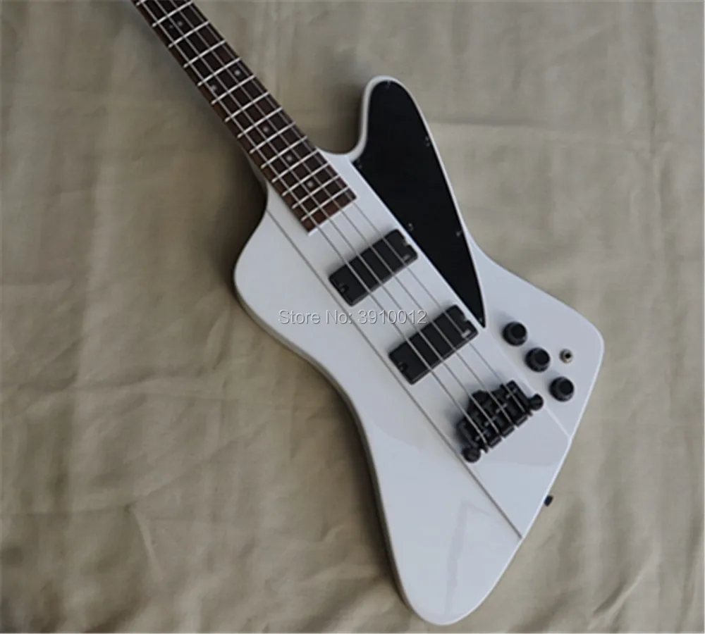New arrival Thunder bird four strings electric bass white body,Thunder bird bass
