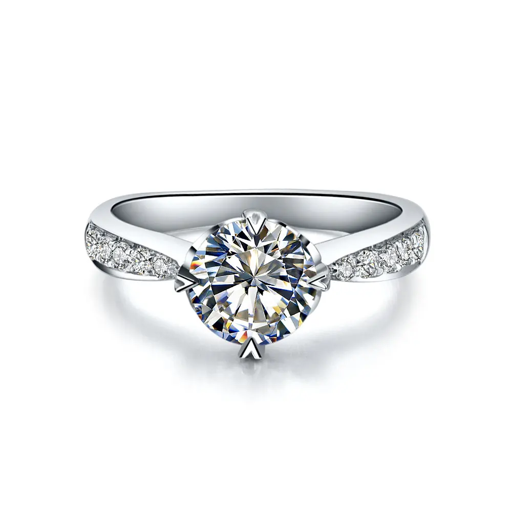 Pretty Ring 14K Gold Heart Pattern Promise Moissanite Pretty Ring 14K Gold Heart Pattern Promise Moissanite