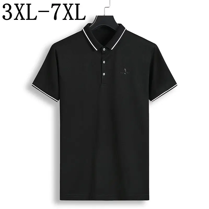 

Size 6XL 7XL Men's Polos Business Office Polo Shirt Brand Mens Polo Shirts Solid Printed Casual Cotton Breathable Poloshirt