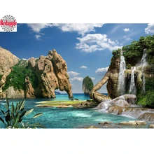 На заказ 5D Diy Алмазная картина водопад озеро природный пейзаж Вышивка крестом Стразы мозаика, алмазная вышивка домашний декор искусство