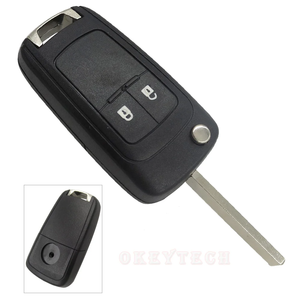 OkeyTech для OPEL KEY SHELL 2 3 чехол для ключей с кнопками, чехол для ключей, откидное складное круглое отверстие, логотип(нет), дистанционный брелок для OPEL KEY SHELL - Количество кнопок: 2 Кнопки