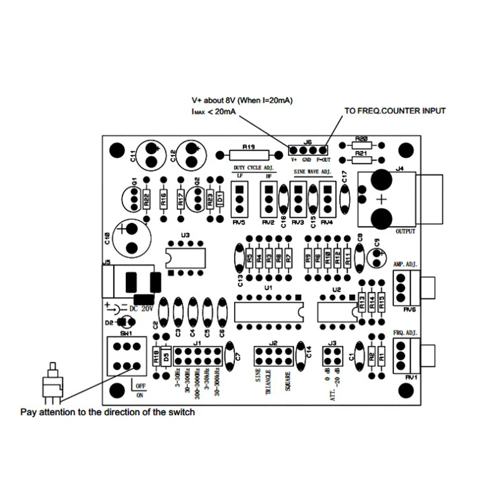 Функция генератор сигналов DIY Kit FG8038 (ICL8038) квадратный/Треугольники/синусоида Выход 3 Гц-300 кГц Регулируемая частота амплитуда