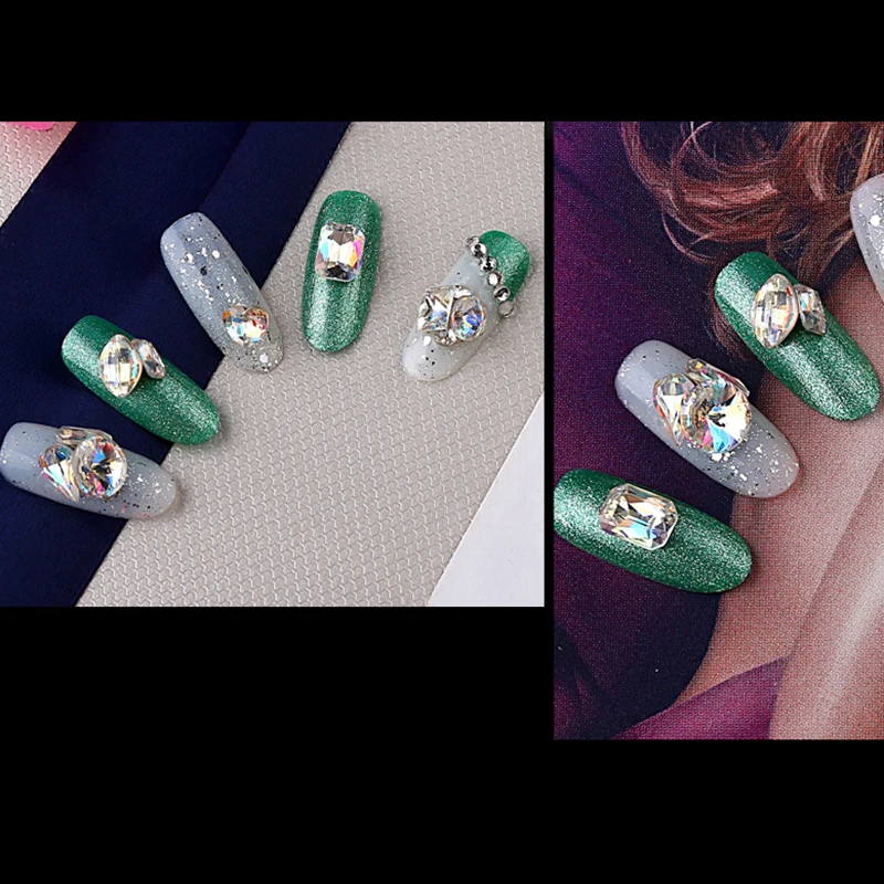 

Stereo Glass Crystal Drill Tip 3D Water Drop Nail Art Decoration AB Color Diamond Polishing Charm Design Accessories Jewelry