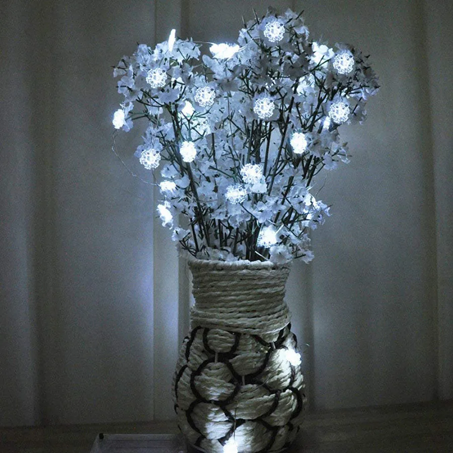 1M 2M 3M Copper Wire LED String light Snow Flakes Waterproof Holiday lights For Christmas Tree Wedding Party New Year Decoration