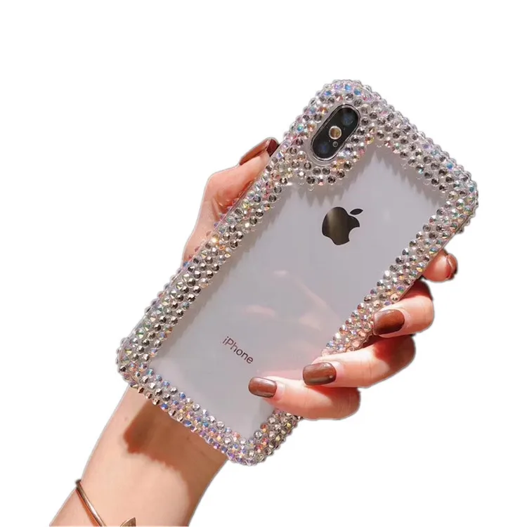 Дорогой чехол для iPhone со стразами и мягким ободком экзотический абстрактный