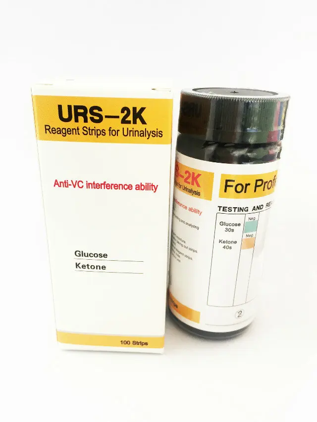 URS-2K глюкозы кетон 100 полоски реагент полоски для анализа мочи образца clink
