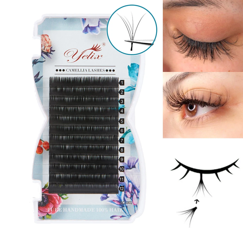 

Yelix Easy Fan Volume Lashes Extension For Professionals Self-making Fans 3d-6d Mink Eyelash Extension Tray Eye Lashes Makeup