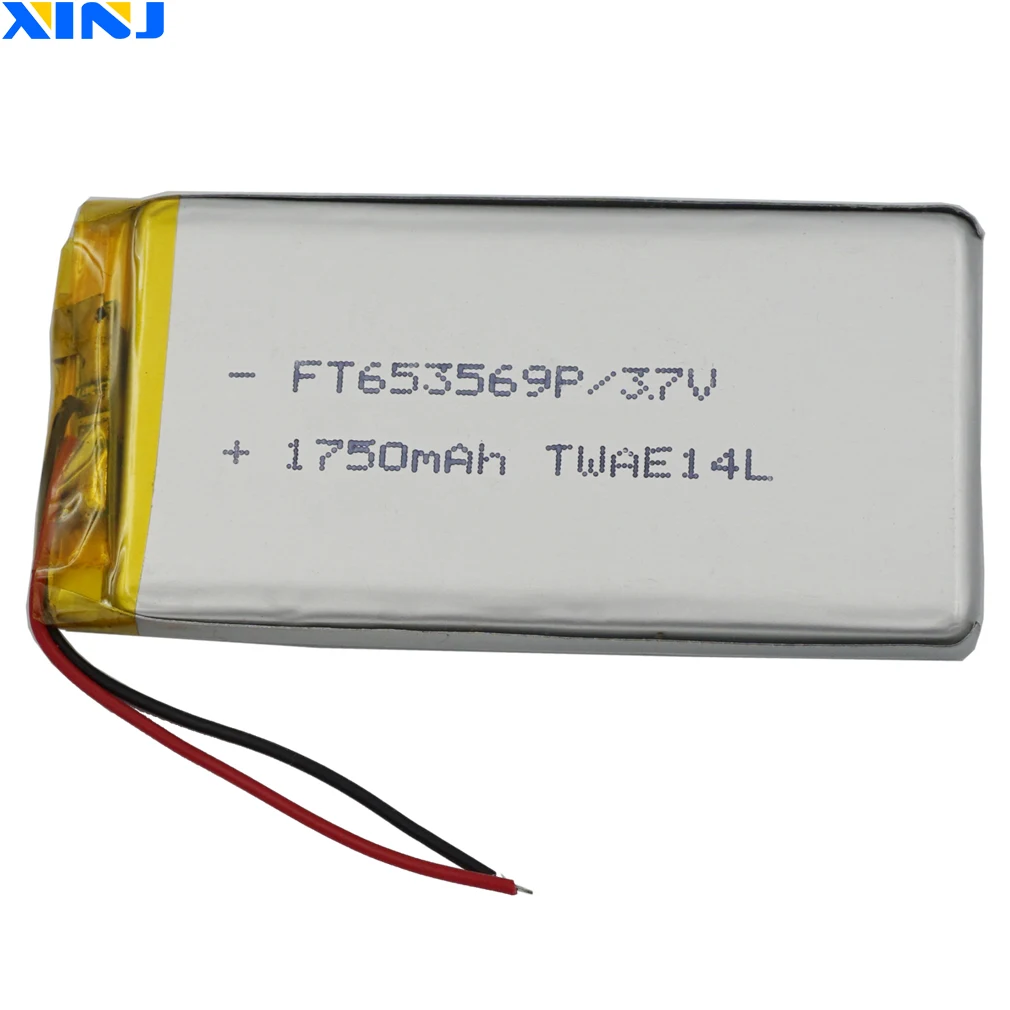 

XINJ 3.7V 1750mAh Li lithium polymer battery lipo Liion cell 653569 For E-book Phone Sat Nav Toys Driving recorder DIY Tablet PC