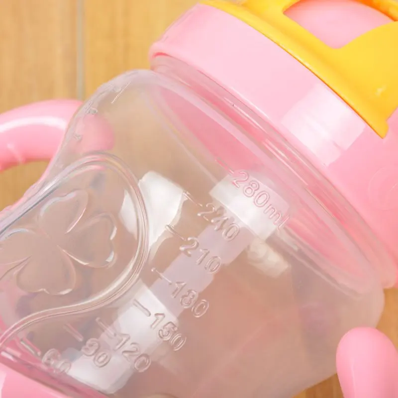 Двухручный детский Одноцветный тренировочный стаканчик соломенного типа, чашка для кормления детей, чашка для питьевой воды